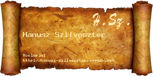 Hanusz Szilveszter névjegykártya